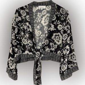 Anthropology Tie-Front Top with Bell Sleeves
